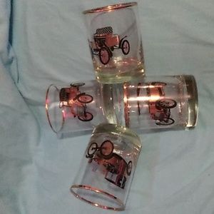 Vintage 4 large shot glasses
